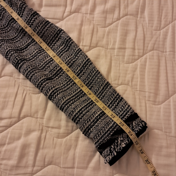 White House Black Market Blazer Jacket Women's 14 Blue Tweed Fringe Chain Formal - Picture 9 of 10